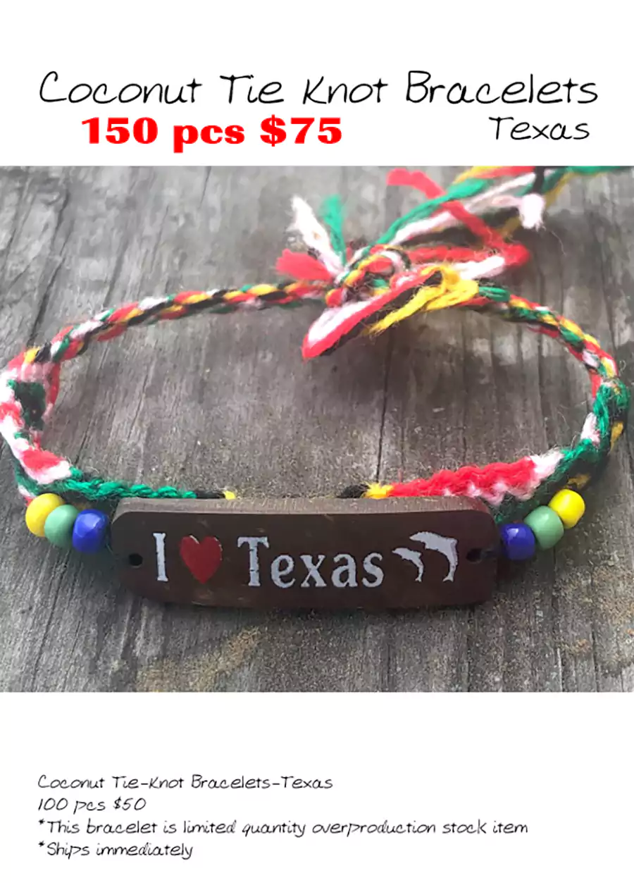 Coconut Tie Knot Bracelets-Texas